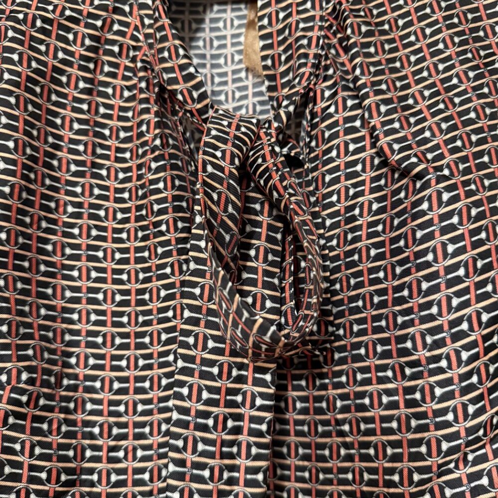 Smart- Casual Silk blend Blouse with Equestrian Theme